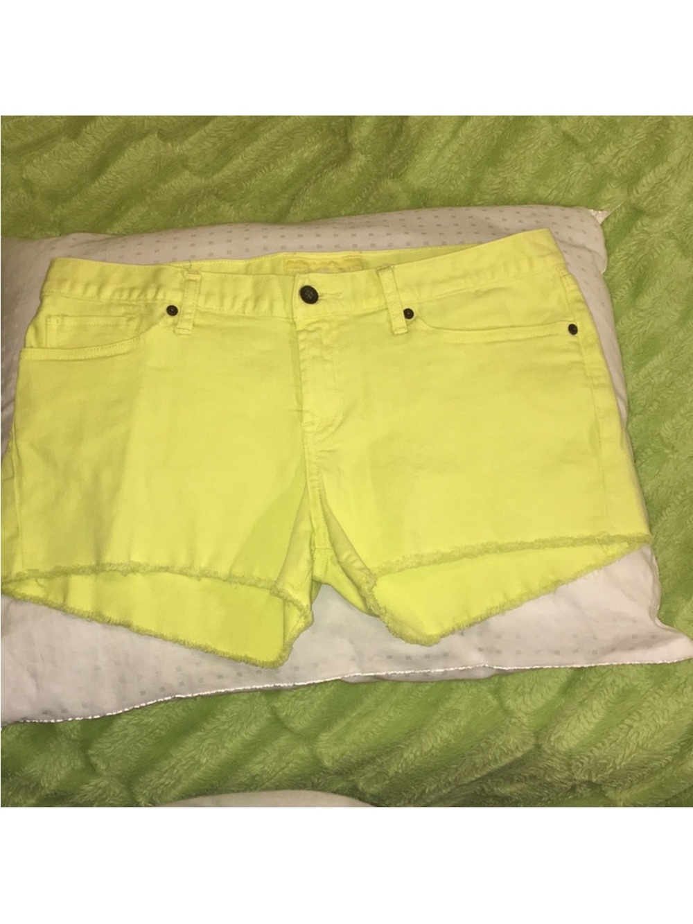 Lucky Brand Bright Yellow Denim Cutoff Shorts